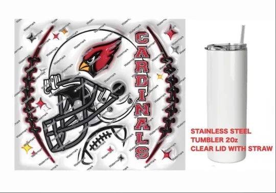 Discover CARDINALS     -  PUFFY 3D football HELMET Tumbler 20 oz Stainless Steel