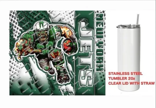 Discover JETS  - COLORFUL 3D - Tumbler 20 oz Stainless Steel