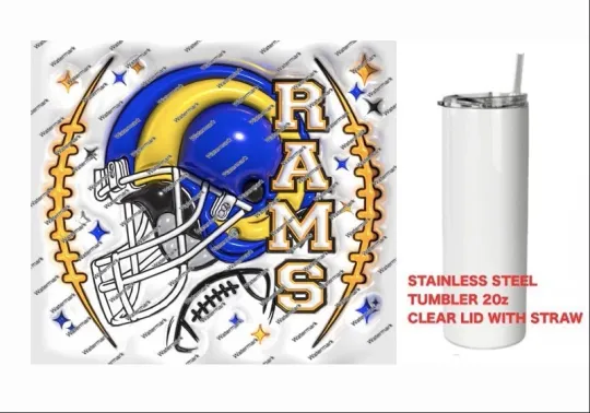 Discover RAMS    -  PUFFY 3D football HELMET Tumbler 20 oz Stainless Steel