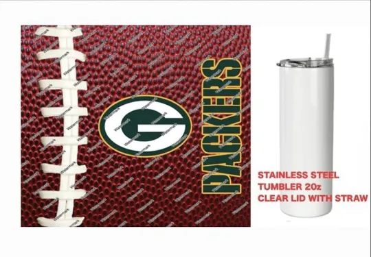 Discover PACKERS  - Pig skin Football - Tumbler 20 oz Stainless Steel