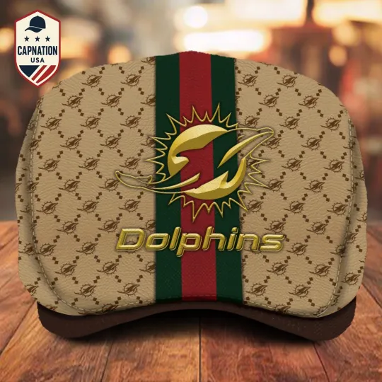 Discover Miami Team Dolphins Jeff Cap football Jeff Cap football Driving Cap football Golf Cap Flat Cap