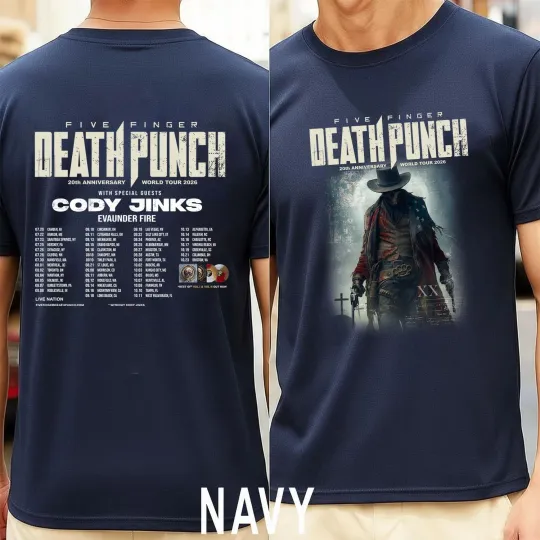Five Finger Death Punch 20th Anniversary World Tour 2026 Inspired T-Shirt