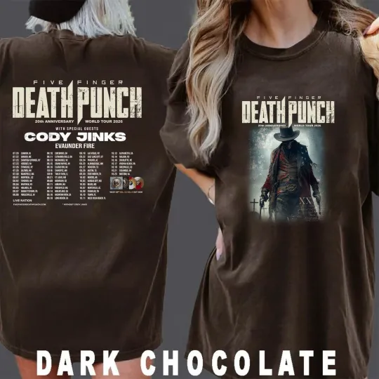 Five Finger Death Punch 20th Anniversary World Tour 2026 T-Shirt