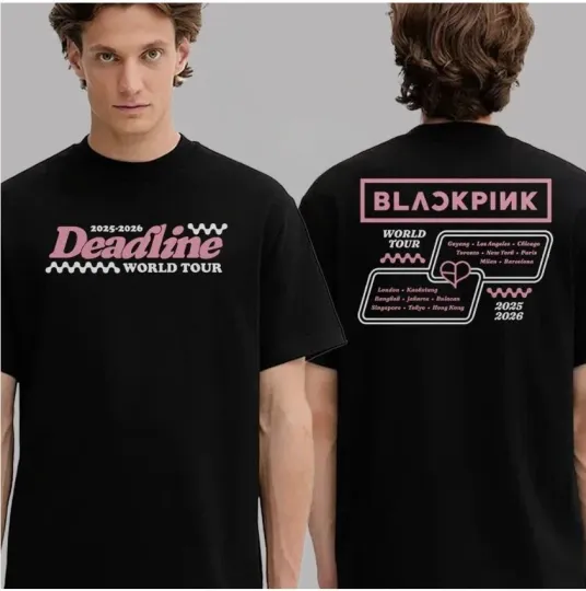 Discover Blackpink Exclusive Merch Tee World Tour 2025 2026 Schedule Two Sided T-Shirt