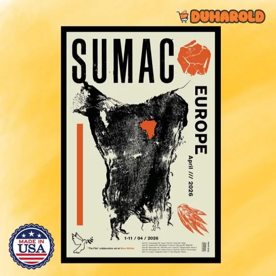 Discover NEW Sumac Europe April Tour 2026 Poster Home Decor, Wall Art,  No Frame Fan Gift