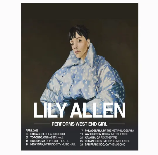 Discover Lily Allen – 2026 North American Tour Poster