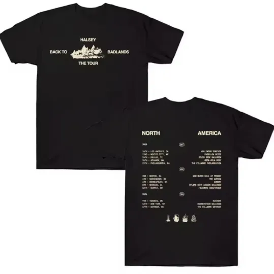 Discover Halsey Back To Badlands The Tour T-Shirt 2025-2026