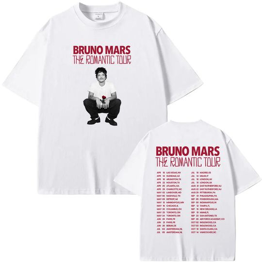 Discover 2026 The Romantic Tour TEE American singer-songwriter Bruno Mars shirt