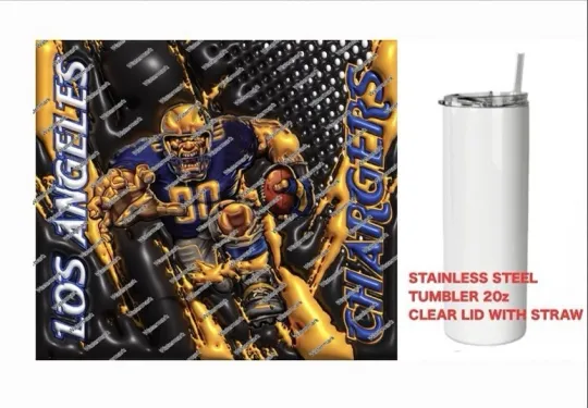 Discover LA CHARGERS  - COLORFUL 3D - Tumbler 20 oz Stainless Steel