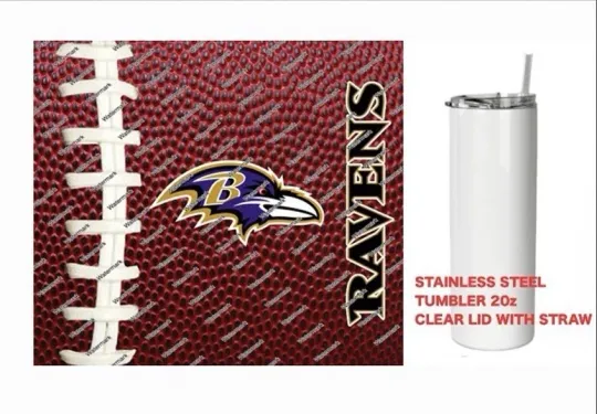 Discover RAVENS  - Pig skin Football - Tumbler 20 oz Stainless Steel