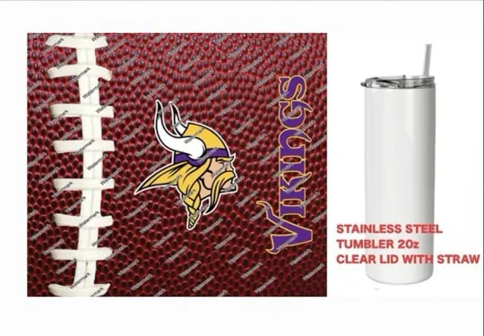Discover VIKINGS - Pig skin Football - Tumbler 20 oz Stainless Steel