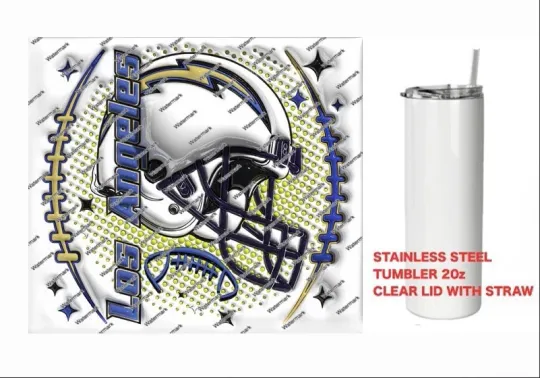 Discover CHARGERS  -  PUFFY 3D football HELMET Tumbler 20 oz Stainless Steel