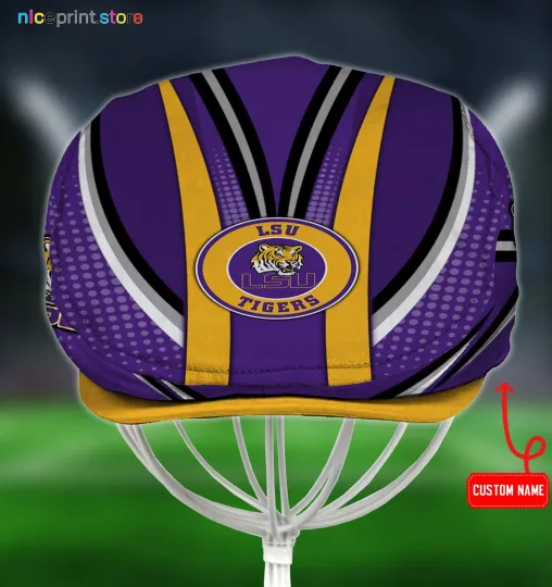 Discover LSU Team Tigers Jeff Cap NCAA Jeff Cap Newsboy Cap Driving Cap Golf Cap