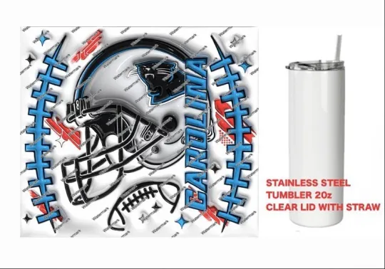 Discover PANTHERS       -  PUFFY 3D football HELMET Tumbler 20 oz Stainless Steel
