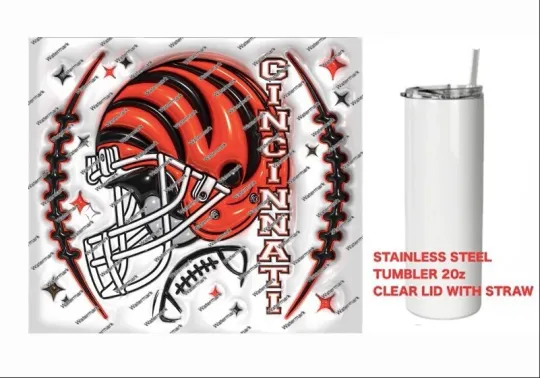 Discover BENGALS      -  PUFFY 3D football HELMET Tumbler 20 oz Stainless Steel
