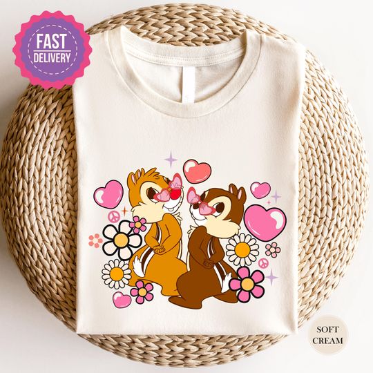Discover Chip n Dale Love Shirt, Disney Chip and Dale Shirt, Cute Chip and Dale Character Shirt