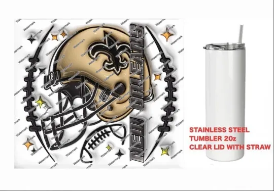 Discover SAINTS   -  PUFFY 3D football HELMET Tumbler 20 oz Stainless Steel