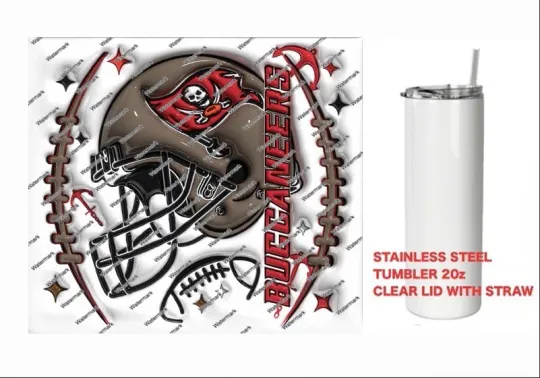 Discover BUCCANEERS-  PUFFY 3D football HELMET Tumbler 20 oz Stainless Steel