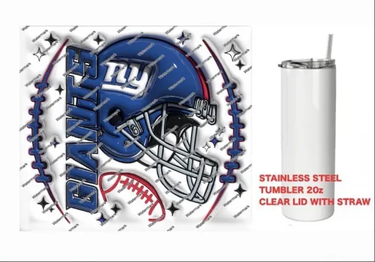 Discover NY GIANTS    -  PUFFY 3D football HELMET Tumbler 20 oz Stainless Steel