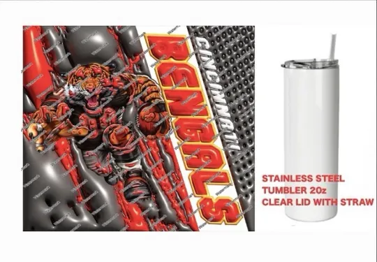 Discover BENGALS   - COLORFUL 3D - Tumbler 20 oz Stainless Steel