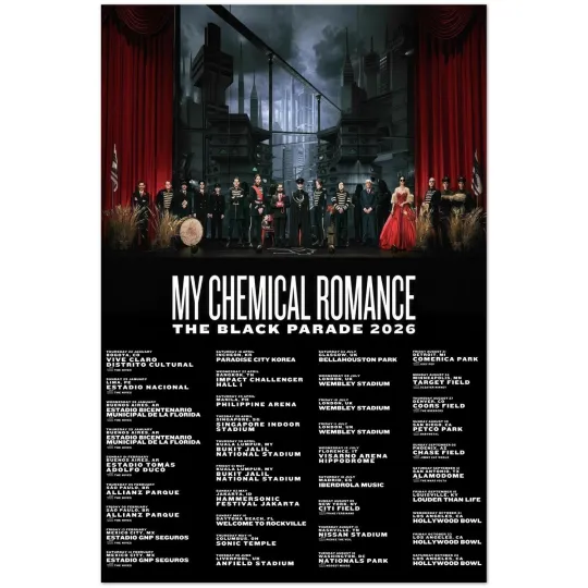 Discover My Chemical Romance The Black Parade 2026 World Tour Poster