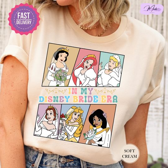 Discover In My Disney Bride Era Shirt, Disney Princesses Wedding Shirt