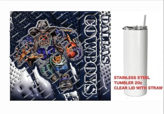 Discover COWBOYS  - COLORFUL 3D - Tumbler 20 oz Stainless Steel