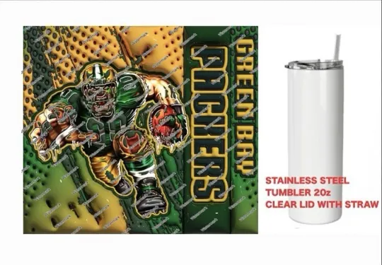 Discover PACKERS  - COLORFUL 3D - Tumbler 20 oz Stainless Steel