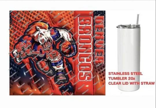 BRONCOS  - COLORFUL 3D - Tumbler 20 oz Stainless Steel