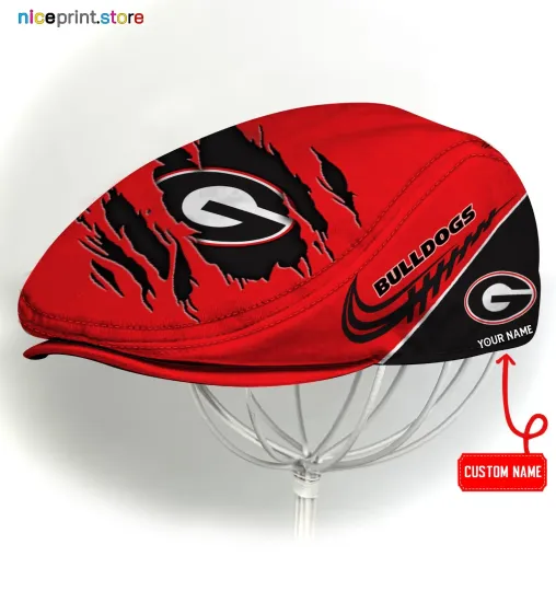 Discover Georgia Team Bulldogs Tide Jeff Cap Driving Cap,  Golf Cap Flat Cap Gold Cap