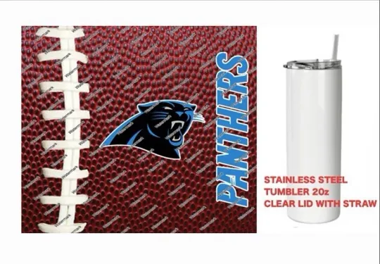 Discover PANTHERS     - Pig skin Football - Tumbler 20 oz Stainless Steel