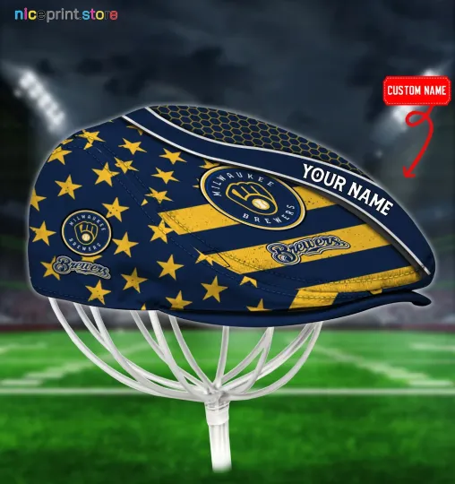 Discover Milwaukee Team brewers Jeff Cap MLB Jeff Cap Driving Cap Golf Cap Flat Cap 28