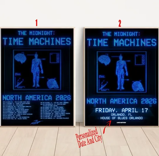 Discover Custom The Midnight Time Machines North America 2026 Tour Poster