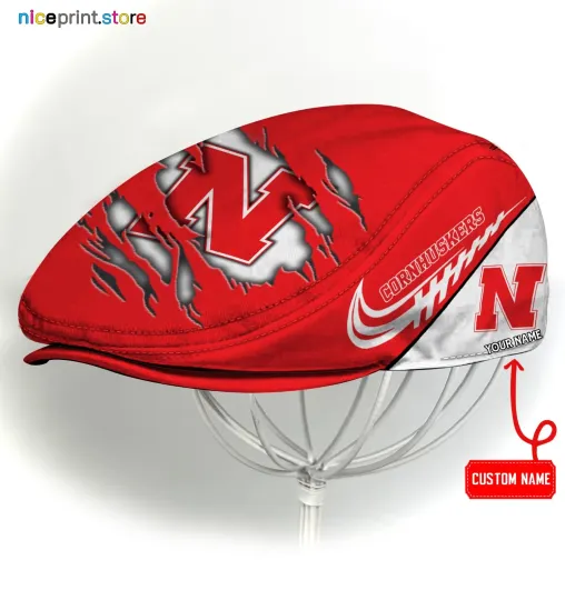 Discover Nebraska Team Cornhuskers Jeff Cap Driving Cap,  Golf Cap Flat Cap Gold Cap