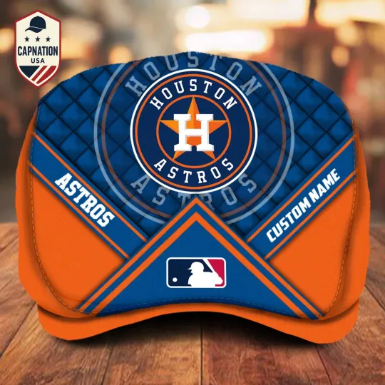 Houston-Astros Custom Name Jeff Cap Jeff Cap Driving Cap Newsboy Cap