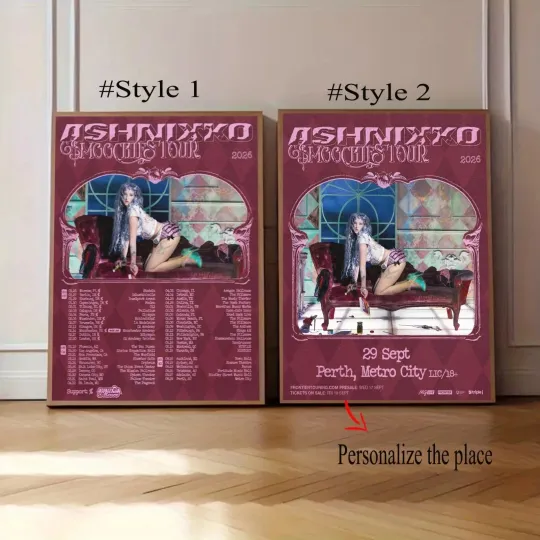 Custom Ashnikko Smoochies World Tour 2026 Poster