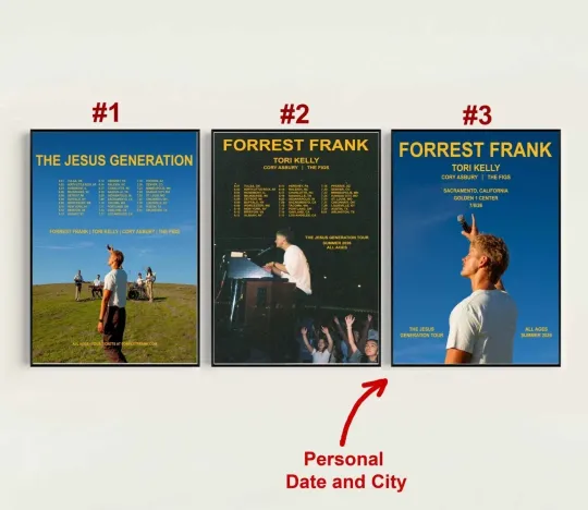 Discover Forrest Frank The Jesus Generation Tour 2026 Poster, Custom Date and City