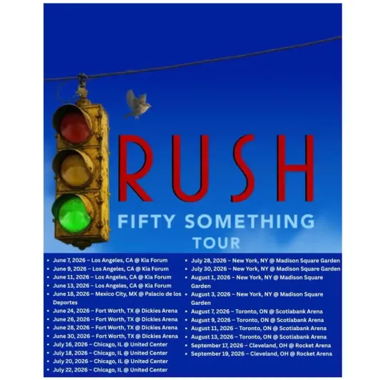 Discover Rush Extends 2026 Fifty Something Tour Poster