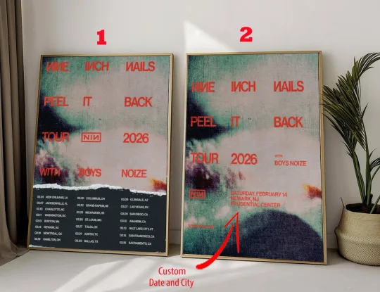 Discover NINE INCH NAILS PEEL IT BACK TOUR 2026 Poster, Custom Tour Poster