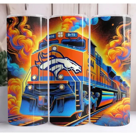 Discover Broncosss Denver Football Train Skinny Tumbler Insulated Drinkware