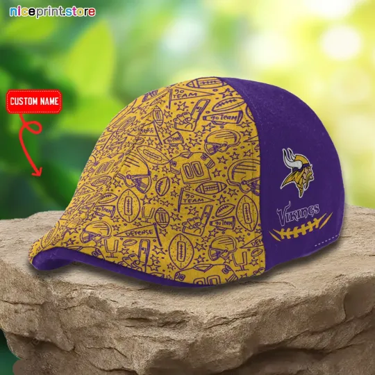 Discover Minnesota Football Team Vikings Ivy Cap Flat Cap Driving Cap Golf Cap