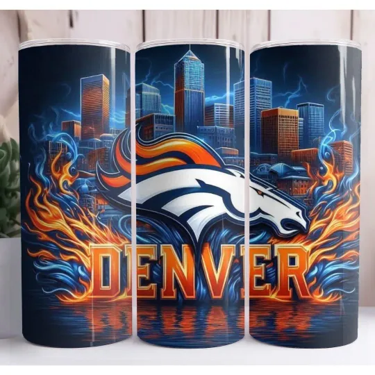 Broncos Football Skinny Tumbler Insulated Drinkware