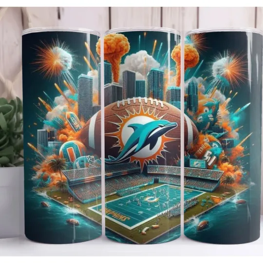 Discover Dolphinsss Football Skinny Tumbler Insulated Drinkware