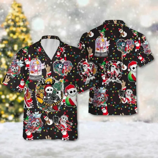 Discover Disney Nightmare Before Christmas Funny Xmas Party Hawaiian Shirt