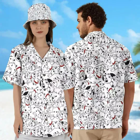 Discover Disney 101 Dalmatians Vintage White Hawaiian Shirt