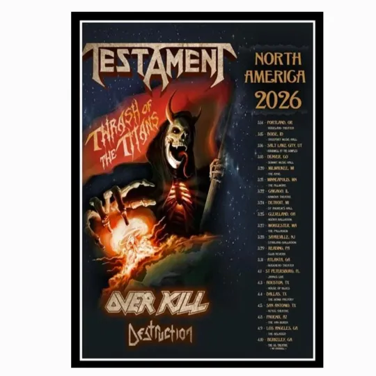 Discover Testament North America Tour 2026 Poster