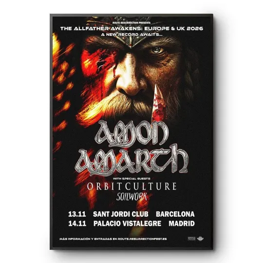 Amon Amarth Europe UK Tour 2026 Concert Poster Viking Metal Wall Art