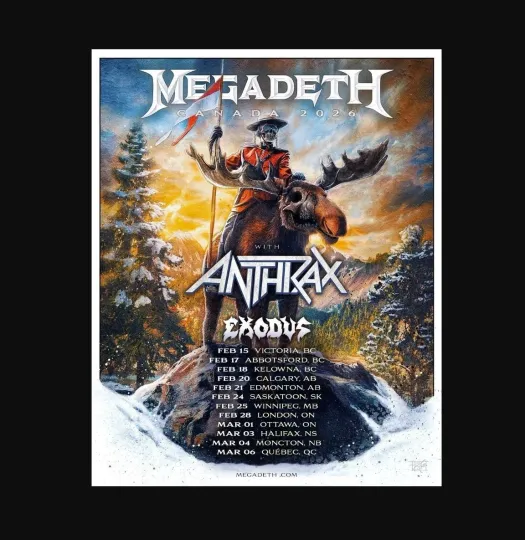 Discover Megadeth Canada Tour 2026 Poster