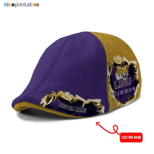 Discover LSU Team Tigers Ivy Cap NCAA Ivy Cap Flat Cap Newsboy Cap Gift For Men 02