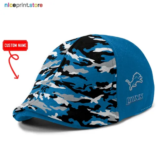 Discover Detroit Team Lions Ivy Cap Lions 6pannel Hat football Golf Cap football Flat Cap Driver